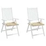 Cojines de silla de jardín 2 uds tela Oxford beige 40x40x3 cm de vidaXL, Cojines para sillas y sofás - Ref: Foro24-314008, Pr...