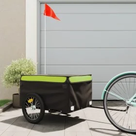Remolque para bicicleta hierro negro y verde 45 kg de vidaXL, Remolques para bicicletas - Ref: Foro24-94088, Precio: 85,68 €,...