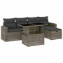 Set de muebles de jardín 6 pzas y cojines ratán sintético gris de vidaXL, Conjuntos de jardín - Ref: Foro24-3274810, Precio: ...