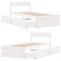 Estructura cama con cajones madera maciza pino blanco 90x200 cm de vidaXL, Camas y somieres - Ref: Foro24-846793, Precio: 178...