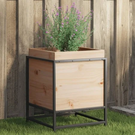 Jardinera de madera maciza de pino 40x40x50 cm de vidaXL, Maceteros y jardineras - Ref: Foro24-847018, Precio: 49,31 €, Descu...