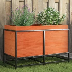 Jardinera de madera maciza pino marrón cera 80x40x50 cm de vidaXL, Maceteros y jardineras - Ref: Foro24-847030, Precio: 82,39...