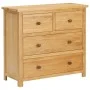 Cajonera de madera de roble macizo 80x35x75 cm de vidaXL, Cajoneras - Ref: Foro24-289197, Precio: 336,14 €, Descuento: %