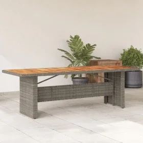 Mesa de jardín superficie madera acacia ratán gris 240x90x75 cm de vidaXL, Mesas de jardín - Ref: Foro24-365596, Precio: 290,...
