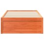 Estructura de cama madera maciza de pino marrón cera 75x190 cm de vidaXL, Camas y somieres - Ref: Foro24-846848, Precio: 123,...