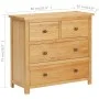 Cajonera de madera de roble macizo 80x35x75 cm de vidaXL, Cajoneras - Ref: Foro24-289197, Precio: 336,14 €, Descuento: %