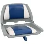 Set asientos plegables para barco 2 uds con cojín blanco y azul de vidaXL, Piezas para veleros - Ref: Foro24-272238, Precio: ...