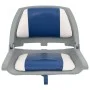 Set asientos plegables para barco 2 uds con cojín blanco y azul de vidaXL, Piezas para veleros - Ref: Foro24-272238, Precio: ...
