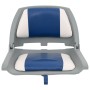 Set asientos plegables para barco 2 uds con cojín blanco y azul de vidaXL, Piezas para veleros - Ref: Foro24-272238, Precio: ...