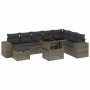 Set de muebles de jardín 9 pzas y cojines ratán sintético gris de vidaXL, Conjuntos de jardín - Ref: Foro24-3275350, Precio: ...