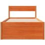 Estructura cama con cajones madera maciza pino marrón 100x200cm de vidaXL, Camas y somieres - Ref: Foro24-846791, Precio: 188...