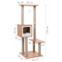 Rascador para gatos con alfombra rascadora de sisal 129 cm de vidaXL, Mobiliario para gatos - Ref: Foro24-170917, Precio: 115...