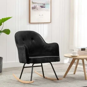 Silla mecedora de terciopelo negro de vidaXL, Mecedoras - Ref: Foro24-289524, Precio: 104,68 €, Descuento: %