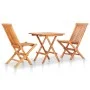Set de bistró 3 piezas con cojines beige madera maciza teca de vidaXL, Conjuntos de jardín - Ref: Foro24-3063228, Precio: 200...