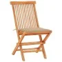 Set de bistró 3 piezas con cojines beige madera maciza teca de vidaXL, Conjuntos de jardín - Ref: Foro24-3063228, Precio: 200...