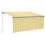 Toldo retráctil manual con persiana amarillo y blanco 3,5x2,5 m de vidaXL, Toldos - Ref: Foro24-3069403, Precio: 446,36 €, De...