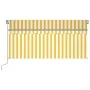 Manual retractable awning with yellow and white blinds 3.5x2.5 m by vidaXL, Awnings - Ref: Foro24-3069403, Price: 473,29 €, D...