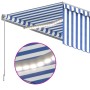 Toldo retráctil manual con persiana y LED azul y blanco 3x2,5 m de vidaXL, Toldos - Ref: Foro24-3069401, Precio: 449,50 €, De...