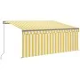 Toldo retráctil manual con persiana amarillo y blanco 3,5x2,5 m de vidaXL, Toldos - Ref: Foro24-3069398, Precio: 287,45 €, De...
