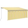 Toldo retráctil manual con persiana amarillo y blanco 3,5x2,5 m de vidaXL, Toldos - Ref: Foro24-3069398, Precio: 258,46 €, De...