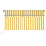 Toldo retráctil manual con persiana amarillo y blanco 3,5x2,5 m de vidaXL, Toldos - Ref: Foro24-3069398, Precio: 258,46 €, De...