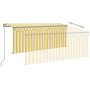 Toldo retráctil manual con persiana amarillo y blanco 3,5x2,5 m de vidaXL, Toldos - Ref: Foro24-3069398, Precio: 258,46 €, De...