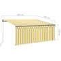 Toldo retráctil manual con persiana amarillo y blanco 3,5x2,5 m de vidaXL, Toldos - Ref: Foro24-3069398, Precio: 258,46 €, De...
