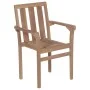 Stapelbare Gartenstühle 8 Stück aus massivem Teakholz mit Kissen von vidaXL, Gartenstühle - Ref: Foro24-3073441, Preis: 1,00 ...