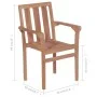 Stapelbare Gartenstühle 8 Stück aus massivem Teakholz mit Kissen von vidaXL, Gartenstühle - Ref: Foro24-3073441, Preis: 1,00 ...