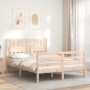 Estructura de cama de matrimonio con cabecero madera maciza de vidaXL, Camas y somieres - Ref: Foro24-3194281, Precio: 124,93...