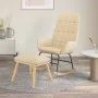 Schaukelstuhl mit cremefarbenem Stoffhocker von vidaXL, Schaukelstühle - Ref: Foro24-3097706, Preis: 146,29 €, Rabatt: %