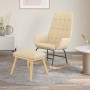 Sillón mecedora con taburete tela color crema de vidaXL, Mecedoras - Ref: Foro24-3097706, Precio: 148,43 €, Descuento: %