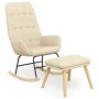 Sillón mecedora con taburete tela color crema de vidaXL, Mecedoras - Ref: Foro24-3097706, Precio: 146,29 €, Descuento: %