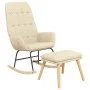 Schaukelstuhl mit cremefarbenem Stoffhocker von vidaXL, Schaukelstühle - Ref: Foro24-3097706, Preis: 146,29 €, Rabatt: %