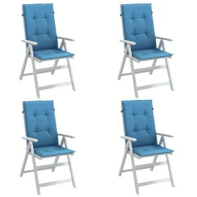 Cojines silla respaldo alto 4 uds tela azul melange 120x50x4 cm de vidaXL, Cojines para sillas y sofás - Ref: Foro24-4002425,...