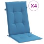 Cojines silla respaldo alto 4 uds tela azul melange 120x50x4 cm de vidaXL, Cojines para sillas y sofás - Ref: Foro24-4002425,...