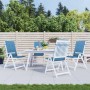 Cojines silla respaldo alto 4 uds tela azul melange 120x50x4 cm de vidaXL, Cojines para sillas y sofás - Ref: Foro24-4002425,...