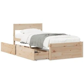 Estructura de cama con cajones madera maciza pino 75x190 cm de vidaXL, Camas y somieres - Ref: Foro24-846807, Precio: 129,93 ...