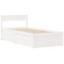 Estructura cama con cajones madera maciza pino blanca 90x190 cm de vidaXL, Camas y somieres - Ref: Foro24-846805, Precio: 167...