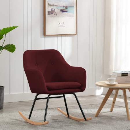 Silla mecedora de tela rojo vino tinto de vidaXL, Mecedoras - Ref: Foro24-289535, Precio: 136,55 €, Descuento: %