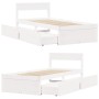 Estructura cama con cajones madera maciza pino blanca 90x190 cm de vidaXL, Camas y somieres - Ref: Foro24-846805, Precio: 167...