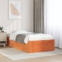 Estructura de cama madera maciza pino marrón cera 100x200 cm de vidaXL, Camas y somieres - Ref: Foro24-846830, Precio: 139,32...