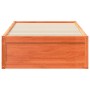 Estructura de cama madera maciza pino marrón cera 100x200 cm de vidaXL, Camas y somieres - Ref: Foro24-846830, Precio: 139,32...