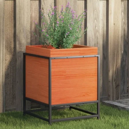 Jardinera de madera maciza pino marrón cera 40x40x50 cm de vidaXL, Maceteros y jardineras - Ref: Foro24-847020, Precio: 53,57...