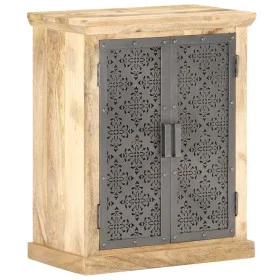 Aparador con puertas de acero madera mango macizo 60x35x75 cm de vidaXL, Aparadores - Ref: Foro24-289094, Precio: 312,99 €, D...