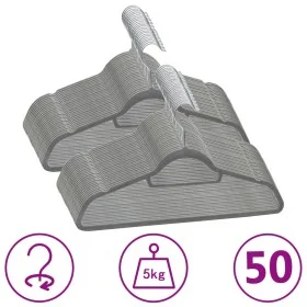 Juego de perchas de ropa 50 uds antideslizantes terciopelo gris de vidaXL, Perchas - Ref: Foro24-289918, Precio: 33,66 €, Des...