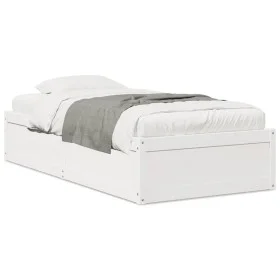 Solid white pine wood bed frame 90x190 cm by vidaXL, Beds and slatted bases - Ref: Foro24-846844, Price: 148,65 €, Discount: %