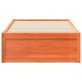 Estructura de cama madera maciza de pino marrón cera 90x200 cm de vidaXL, Camas y somieres - Ref: Foro24-846833, Precio: 134,...