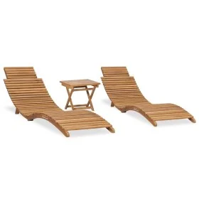 Mesa y sillas plegables para balcón 3 pzas madera maciza teca de vidaXL, Tumbonas - Ref: Foro24-3059960, Precio: 308,57 €, De...