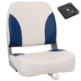 Set asientos plegables para barco 2 uds con cojín blanco y azul de vidaXL, Veleros - Ref: Foro24-272239, Precio: 73,80 €, Des...